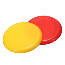 PATIKIL Flying Disc 9 Inch, 2 Pack Colorful Plastic Flying Disk Flyer for Outdoor Sports Training Playing Lawn Game, Yellow/Red