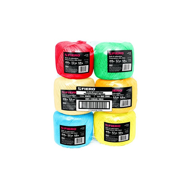 Fiero RAF-290C Rafia, 2.2 G/M, 900G, Varios Colores