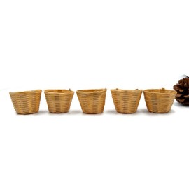 10 Bamboo Wicker Holder Basket Fruit Vegetable Picnic Home Deco Miniature Supply no.6