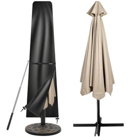 Tavaler Parasol Protective Cover, 2 to 3 m, Parasol Cover with Pole, 420D Oxford Fabric, Parasol Cover, Weatherproof, UV-Resistant, Windproof and Snow-Proof (196 x 30/50 cm)