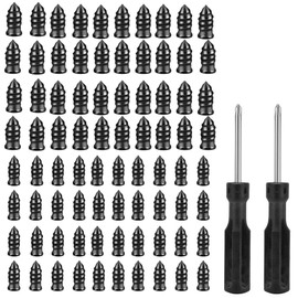 80PCS Tire Repair Rubber Nail Car Tire Repair Screw in Rubber Plug Nail Vacuum + Screwdriver Tool w/Box