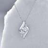 EONFUN 1.5CT Oval Moissanite Pendant Necklace for Women (Silver)