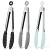 Hotec Mini Silicone Kitchen Tongs for Cooking - 7-Inch Small