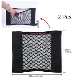 HLIWS Pack of 2 Car Boot Net Luggage Net String Storage Elastic Boot Storage Net for Car Truck Van Van (16.5 x 23 cm)
