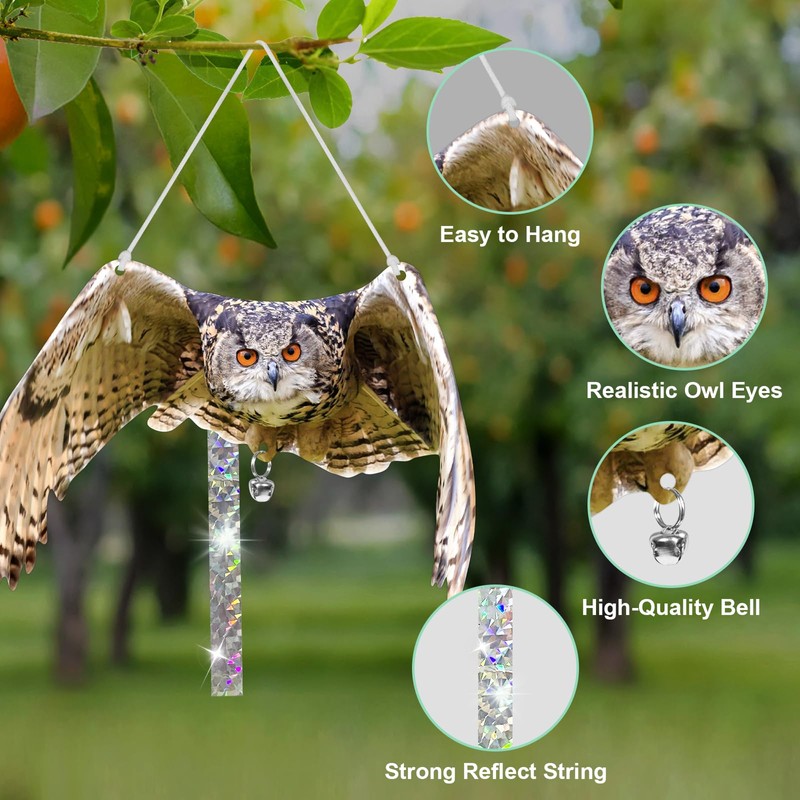 Vicsiyi Owls to Keep Birds Away: 2Pack Fake Owls with
