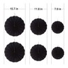 MOWO Black Paper Fans Hanging Decoration (black, 6pc)