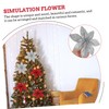 iplusmile 10pcs Glitter Artificial Christmas Flowers Red Silver Tree Hanging