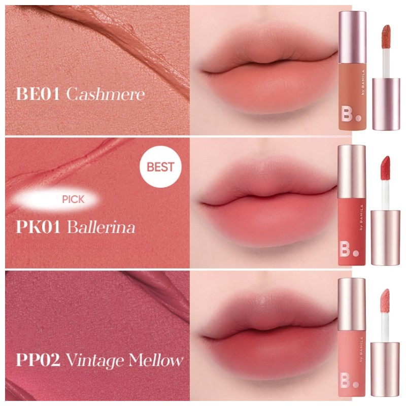 BANILA CO Sheer Velvet Veil Tint Mini 1.8g, Color:PK01 Ballerina