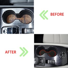 LOCOY Center Console Liner for Nissan Rogue Accessories 2021-2024 2025 2026, Cup Holder Mat, Door Pocket Pad, Coaster Trim, Non-Slip Dust Interior, Custom Rubber Decoration Insert (17 Pcs, Red Trims)