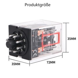 2 pcs MK2P-I Electromagnetic Relay AC 220 V, 8-pin, Coil 2000 W, Nominal Current 10 A, All-purpose Relay MK2P-I with Pluggable Connection Socket