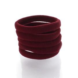 My Lello Large Thick Premium Elastic Ponytail Holder Seamless Hair Bands Maroon Burgundy 20pcs