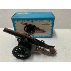 REVOLUTIONARY CANNON BRONZE DIE CAST METAL COLLECTIBLE PENCIL SHARPENER / BOX