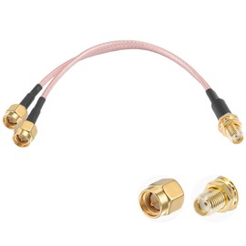 POBADY SMA Splitter Cable SMA Female to SMA Dual Male Connector Coaxial Cable 3 Way Splitter V-Type RG316 6"/15CM for 2G 3G 4G LTE Antenna Router Gateway Modem MiFi Mobile Hotspot