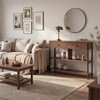Manora Fluted Console Table with Wooden Drawers, Slim Entryway Table
