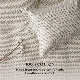 Bedsure Cotton Duvet Cover King Size - Waffle Weave Boho Textured Duvet Cover Set, Soft and Breathable Ripple Jacquard Bedding Set for All Seasons (Pink, King, 104"x90")