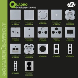 REV 0236450706 Quadro Cover Series Double-Throw Switch, Silver, Serien, Wechsel-Wechsel
