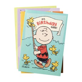 Birthday Peanuts - 4 Design Assortment with Scripture - 12 Birthday Boxed Cards & Envelopes