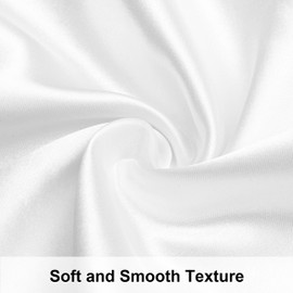 NTBAY 2 Pack Silk Satin Pillowcases for Hair and Skin, Luxurious and Silky Standard Pillow Cases with Envelope Closure, 50x75 cm, White