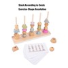 Stack Matching Set Educational Wood with 10 Cards Geometric Shape