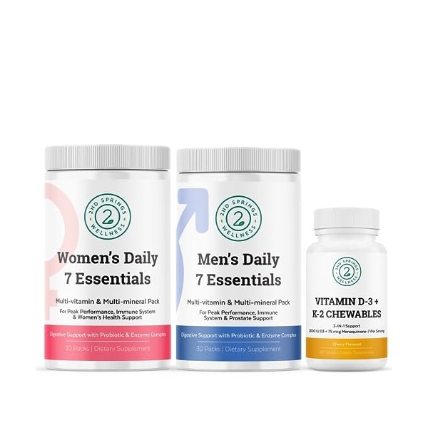 Women's & Men's Daily 7 Essentials + Vitamin D3 +