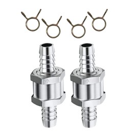HISports Aluminium Fuel Check Valve for Car Carburettor Low Pressure System 10 mm Aluminium Valve Check Valve with 12 mm Spring Clamp