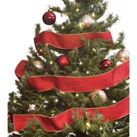 Christmas Garland for Christmas Tree Garland Wreaths and Garlands Christmas Decorations, Tinsel Garland, County Rustic Christmas Decor Red Burlap Garland - 12 Feet Long