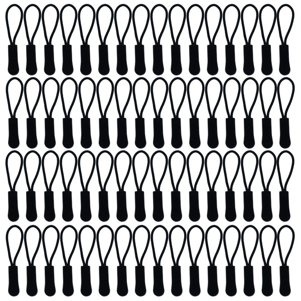 Zorfeter 100PCS Durable Zipper Pulls, Replacement Zipper Tabs Cord Extender