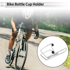 RATCHROLL 1 Pcs Universal Motorcycle Bike Drink Holder Motorbike Bicycle Water Bottle Cup Holder Silver Tone Aluminum Alloy