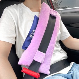 HOOMTREE Seat Belt Pillow for Mastectomy Post-Surgery with Pocket, Heart Surgery Recovery Support Cushion Pad for Chest Chemo Port Pacemaker Bypass Hysterectomy Recovery Gifts (Purple)