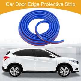 Partuto 1 Pcs 16.40ft 5000mm Universal Car Door Edge Protective Sealing Strip - Car B-Type Door Scratch Protection Guards Anti-scratch Collision - TPE Blue