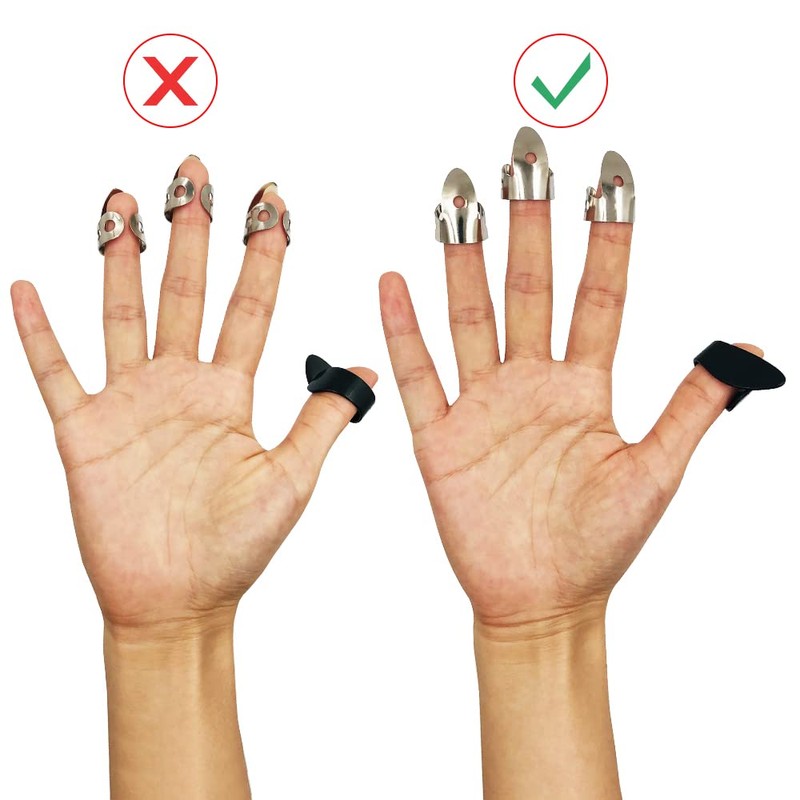 DLAND 18 Adjustable Finger Picks,Including Stainless Steel Finger Picks, 4