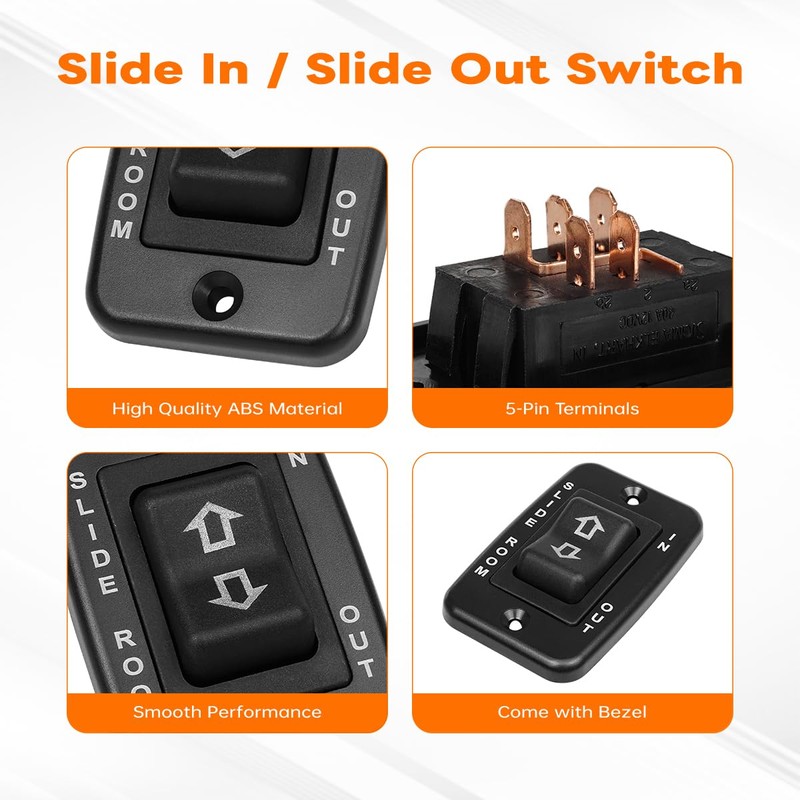 S141 Slide in/Slide Out Contoured Switch with Bezel, Black Electric