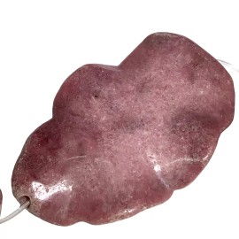Unbranded Lovely 1 Pink Rhodonite Wavy Oval Pendant 52x35x5-47x30x