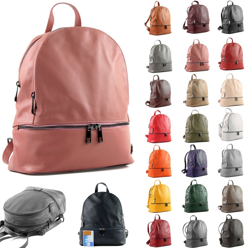 modamoda de T137 ital Women's Leather Backpack - Green -