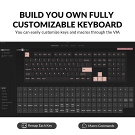 Keychron K10 Pro Wireless Custom Mechanical Keyboard, Full-Size QMK/VIA Programmable Bluetooth/Wired RGB Backlight with Hot-swappable Keychron K Pro Red Switch Compatible with Mac Windows Linux