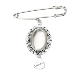 Wedding Bouquet Charms Memorial Photo Frame for Mom Grandma Bereavement Gift for Loss of Mother Grandmother Funeral Flowers Bouquet Brooch Pins