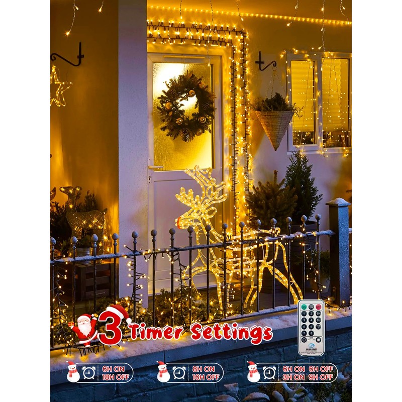 75FT 1500 LED Christmas Cluster Lights, Firecracker String Lights with