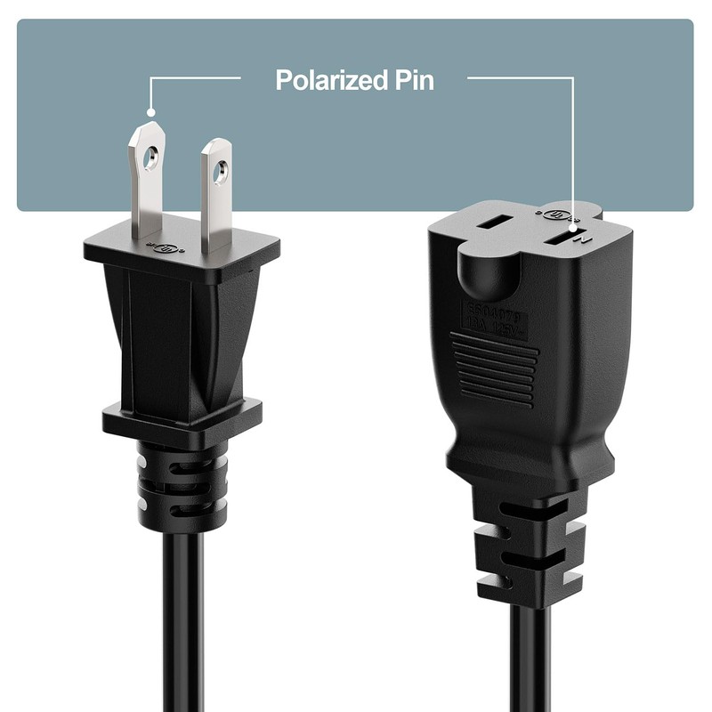 Double Break On Off Switch Extension Cord, 2-Prong/2 Outlet Polarized