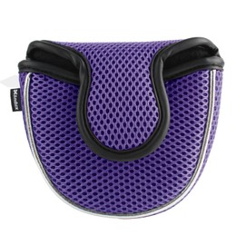 Andux Mesh Mallet Putter Cover Golf Putter Head Covers Purple, Semicircle MT/TG13