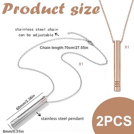 Mssor Mssor 2 Pieces Anxiety Necklace - Stainless Steel Breathing Tool, Necklace for Women Men, Calming Meditation Aid for Men & Women, Meditation Mindful, Stress Reduction