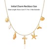 Initial Charm Necklaces for Women Girls 14K Gold Plated A-Z