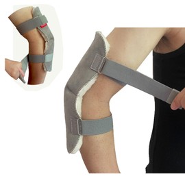 Vogana 1 Piece Sheepskin Elbow Protectors Sore Protector Bed Sore Protector Soft Wool Bedsores Adjustable For Bedsores Pressure Sores Shoulder And Knee Protection Grey