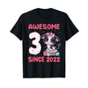 3rd Birthday Cow Theme 3 Year Old Awesome Since 2022