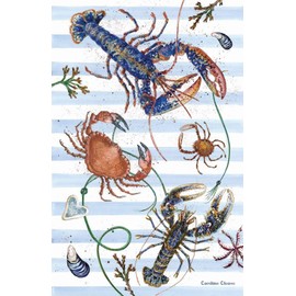 Caroline Cleave for Emma Ball Fruits of The Sea 100% Cotton Tea Towel