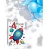 Age 4 Boy 4th Birthday Card - Blue & Red