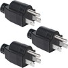 NEMA 5-15P Electrical Replacement Plugs，125V 15A 2-Pole 3-Wire Grounding Replacement