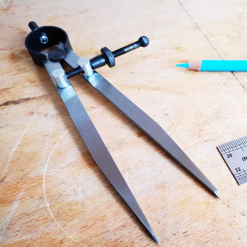 6 Inch Adjustable Lockable Steel Divider Wing Leather Compass