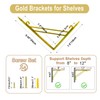 Z METNAL Gold Shelf Brackets, Triangle Shelving Brackets, Versatile Right