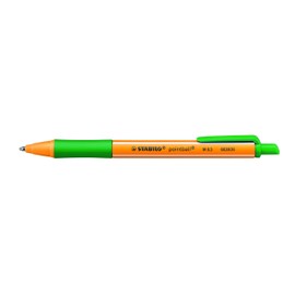 STABILO 'POINTBALL' RETRACTABLE BALLPOINT PEN GREEN INK (PACK OF 3)