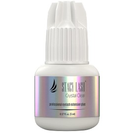 Crystal Clear Eyelash Extension Glue - Stacy Lash (0.17fl.oz / 5ml)/ 1 Sec Drying time/Retention – 8 Weeks/Transparent Adhesive - Maximum Bonding Power/Professional Supplies